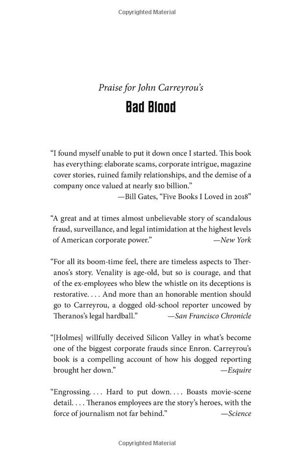 Bad Blood: Secrets And Lies In A Silicon Valley Startup
