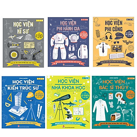 Combo 6 cuốn STEM: Học Viện Phi Công+ Học Viện Kiến Trúc Sư+ Học Viện Phi Hành Gia+ Học Viện Nhà Khoa Học+ Học Viện Kĩ Sư+ Học Viện Bác Sĩ Thú Y