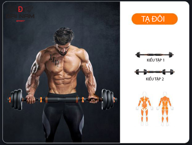 Bộ Tạ Tay Đa Năng Điều Chỉnh 20Kg Composite 6 Trong 1 FED-130220 Cao Cấp Đại Nam Sport