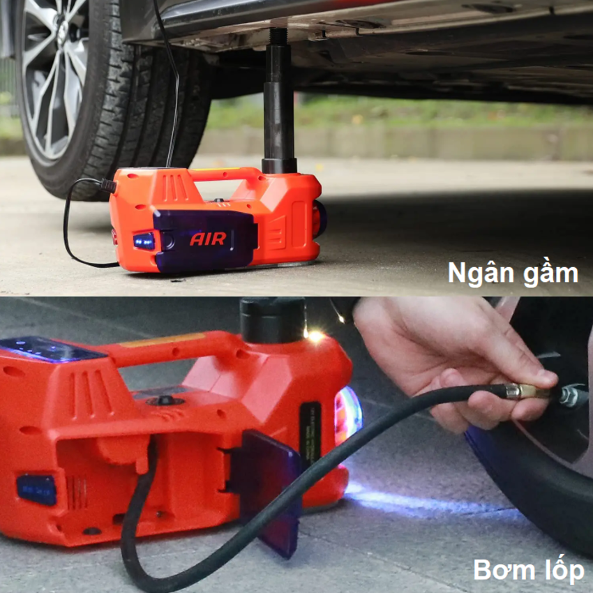 Bộ nâng kích gầm điện kiêm máy bơm lốp và máy siết ốc ô tô đa năng 3 trong 1 ROGTZ TY-004 Tải trọng 5 tấn - Hàng Nhập Khẩu