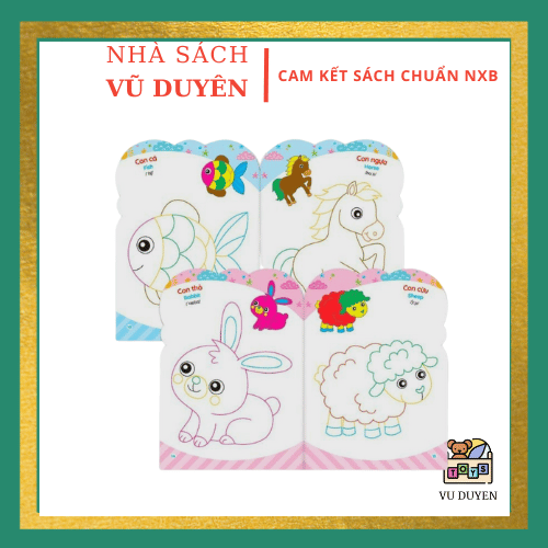 Sách Tô Màu - Bé tô màu nhà trẻ song ngữ việt anh - Bộ 8 quyển