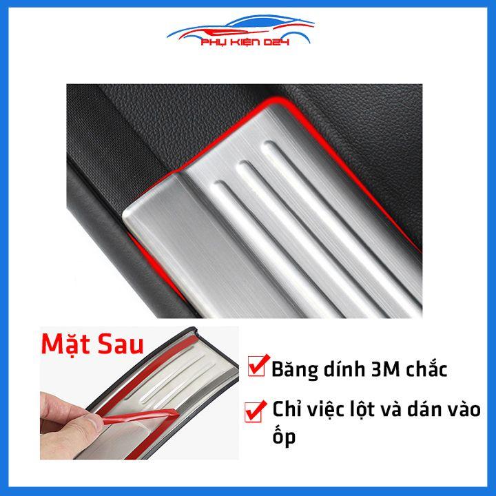 Bộ ốp bậc cửa trong ngoài nẹp bước chân Sorento 2020-2021-2022 Inox chống trầy trang trí xe