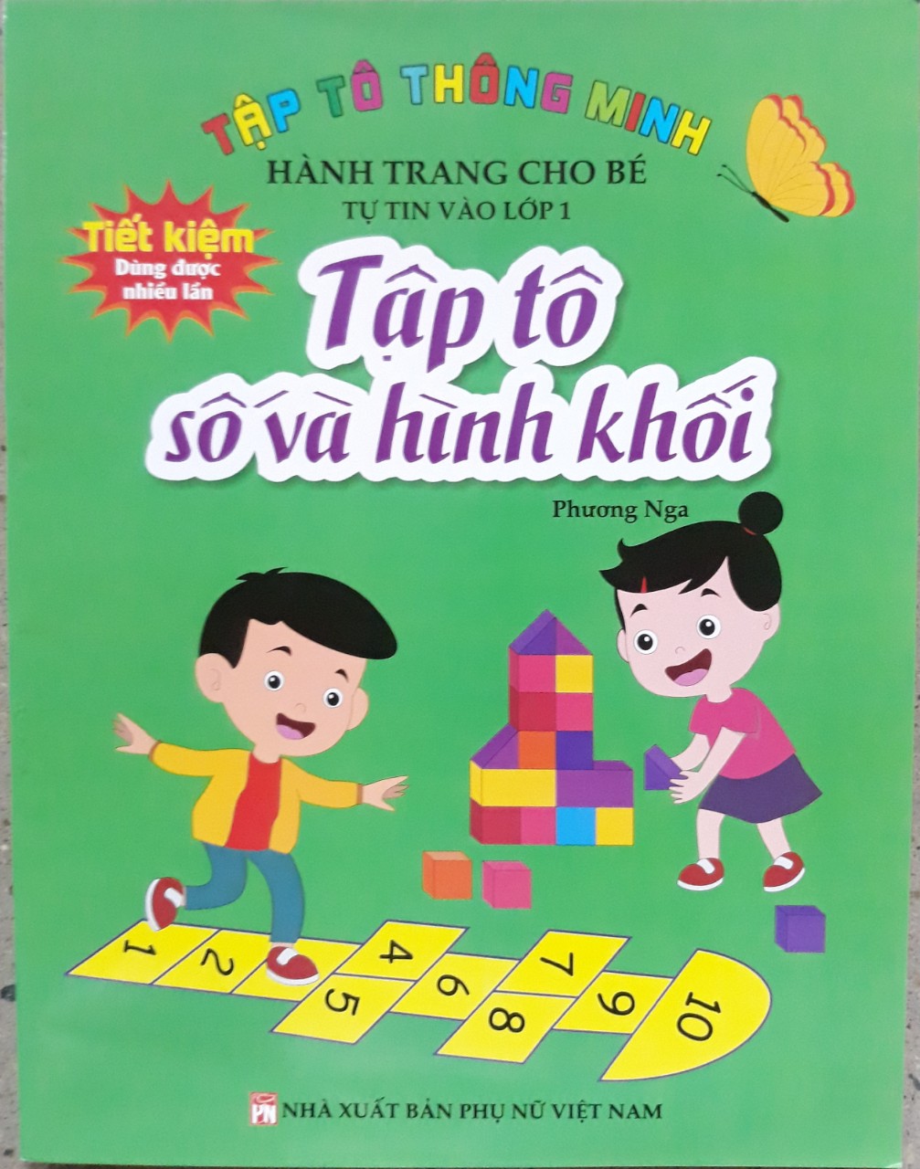 Sách - Combo 2 cuốn Tập tô thông minh: Tập tô số và hình khối - Tập tô chữ cái (Hành trang giúp bé tự tin vào lớp 1)