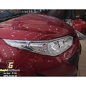 Bộ ốp trang trí, bảo vệ đèn xe Toyota Vios 2019-2020 mạ Crom