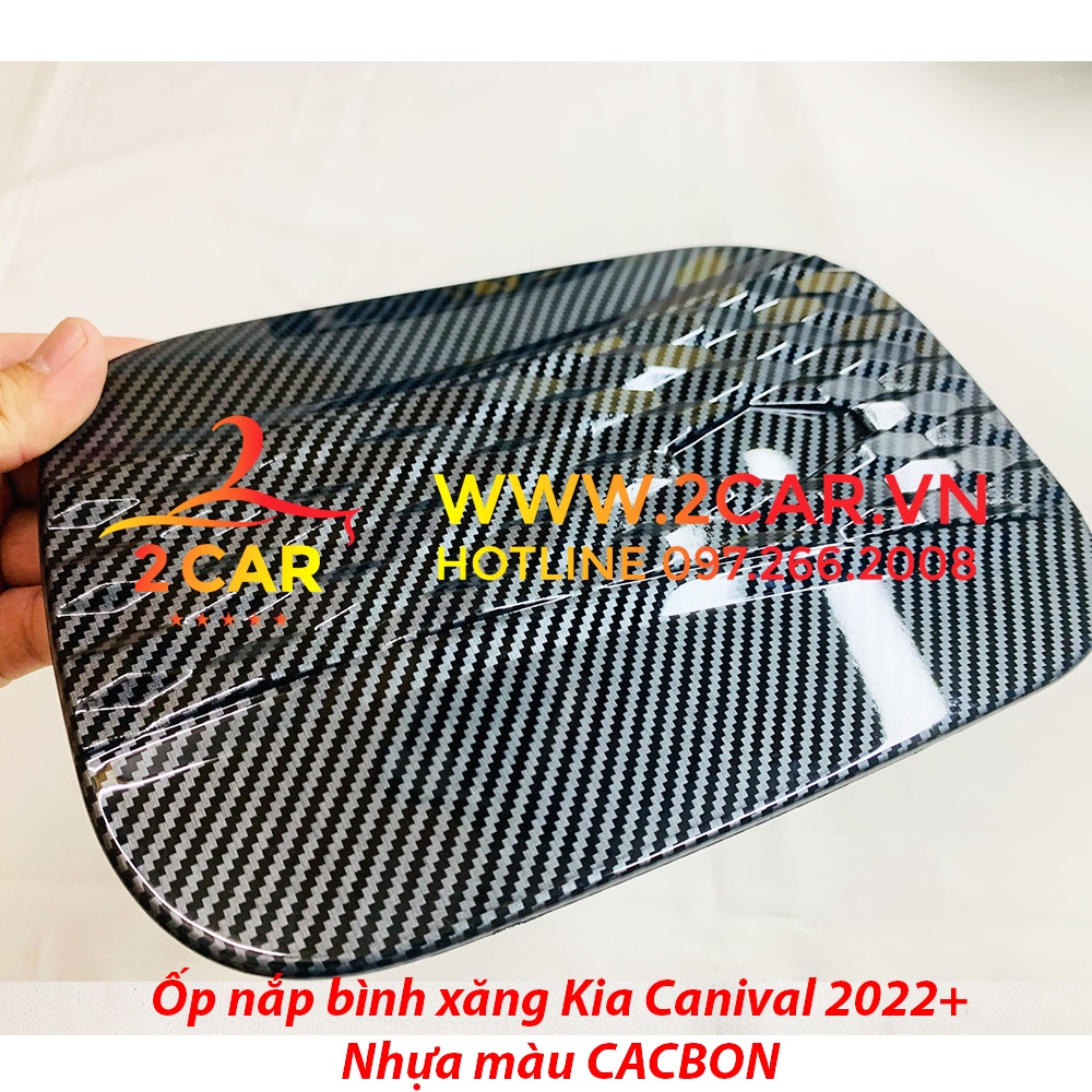 Ốp nắp bình xăng CARBON xe Kia Carnival 2021- 2022 nhựa ABS vân CACBON cao cấp