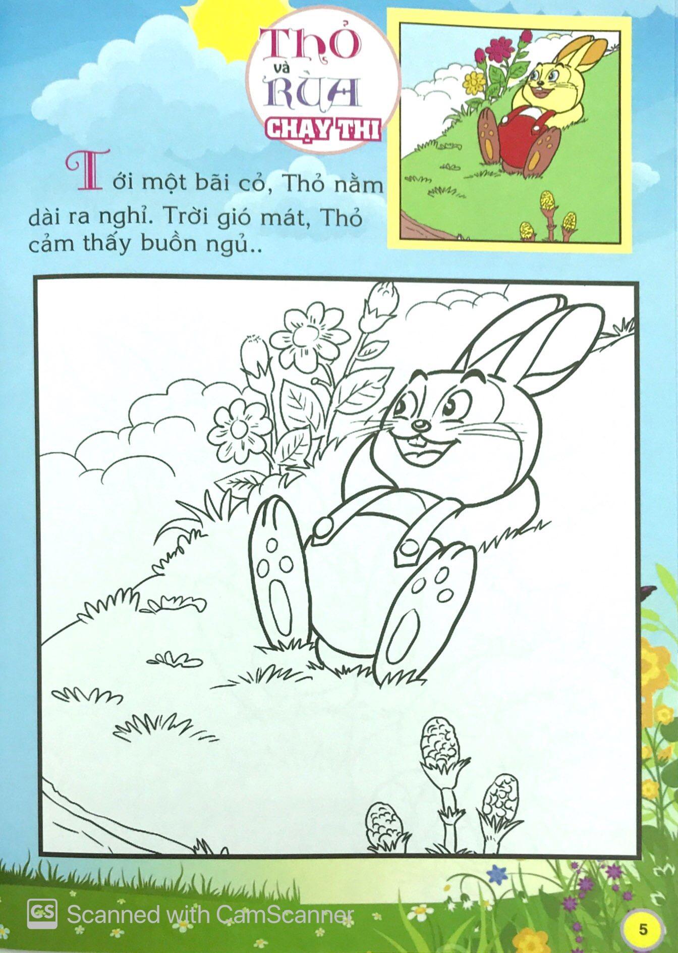 Em Đọc Ngụ Ngôn Và Tô Màu: Thỏ Và Rùa Chạy Thi