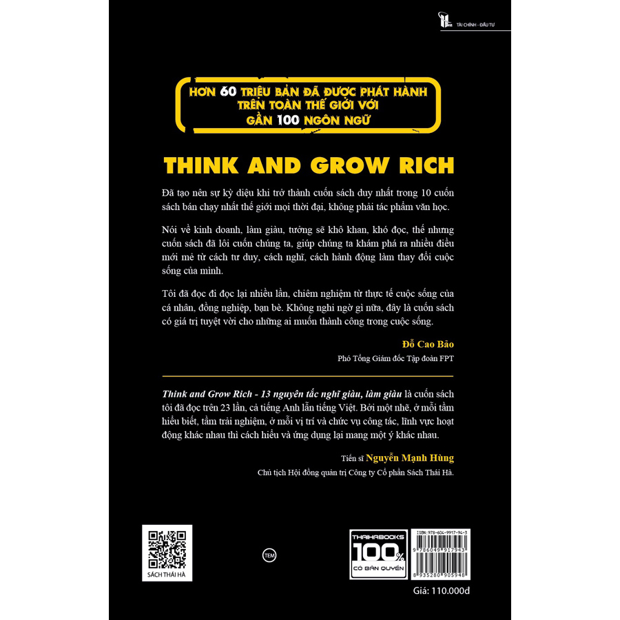 Think And Grow Rich - 13 Nguyên Tắc Nghĩ Giàu, Làm Giàu (Tái Bản)