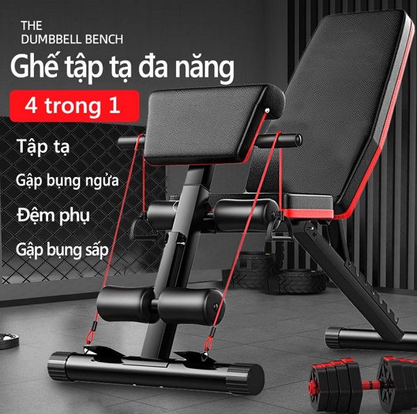 Ghế Tập Tạ Đa Năng P189 Mẫu 2021 Tích Hợp Nhiều Bài Tập Cơ Bụng,Cơ Vai,Cơ Tay,Cơ Lưng Eo Tienphatsmart Tặng Bộ Dây Ngũ Sắc 11 Chi Tiết.