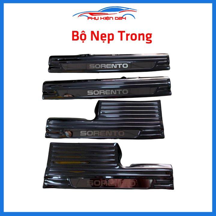 Bộ ốp bậc cửa trong ngoài nẹp bước chân Sorento 2020-2021 vân Titan chống trầy trang trí xe