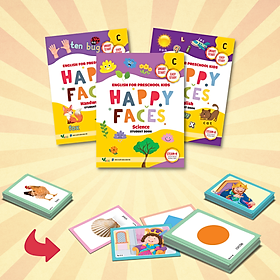 Sách Tiếng Anh mẫu giáo cho trẻ từ 5 đến 6 tuổi Happy Faces Level C (bộ 3 môn)