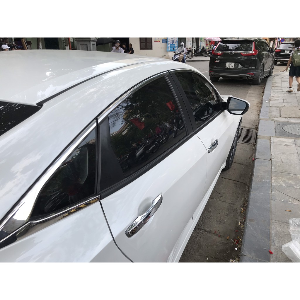Nẹp viền chân kính, cong kính xe Honda Civic đời 2016 - 2021 Mẫu inox 304 cao cấp