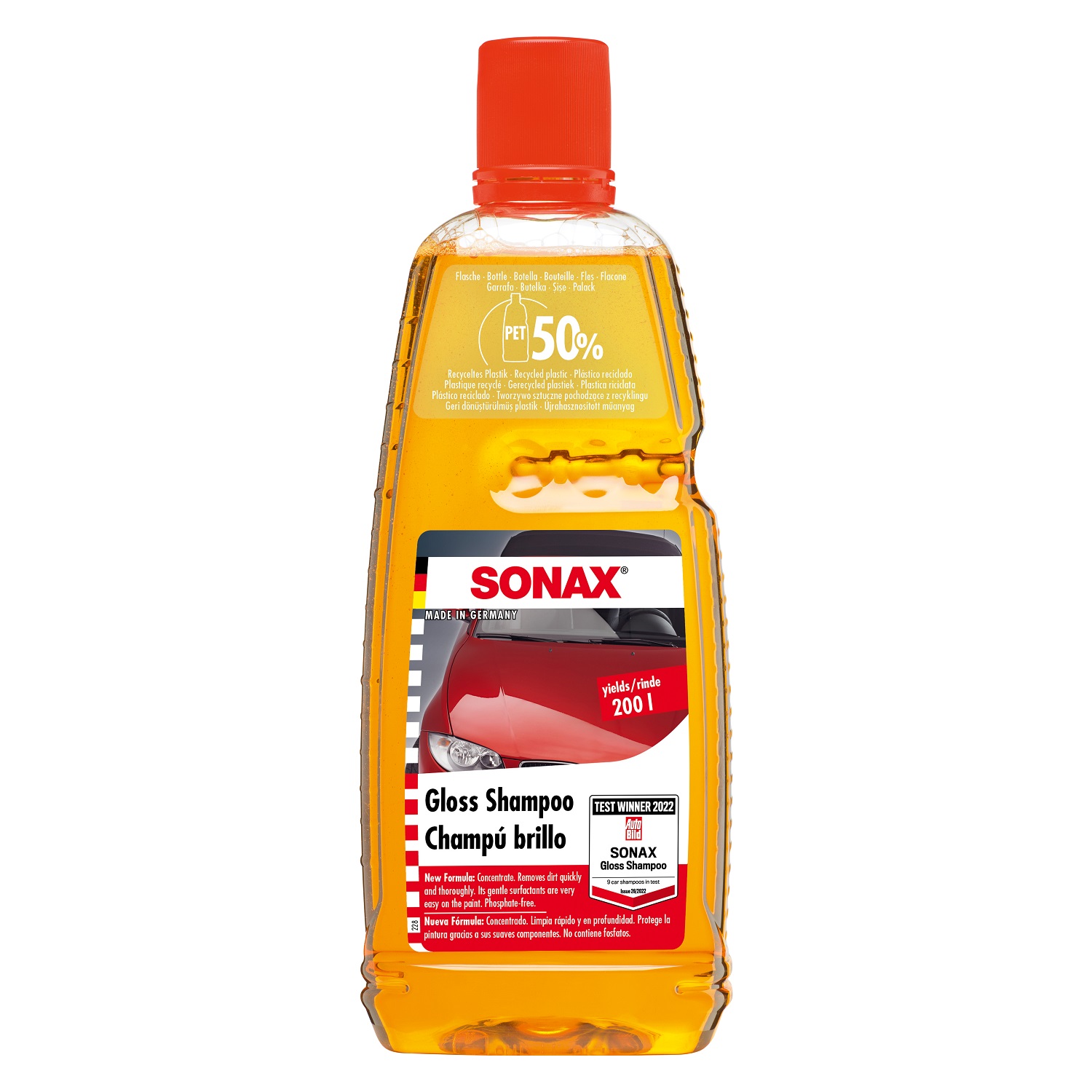 Xà bông rửa xe đậm đặc 1:200 siêu sạch bóng Sonax 314300 1lit - tặng 1 khăn 3M màu ngẫu nhiên - bảo vệ sơn xe, làm sạch nhanh toàn diện, an toàn cho da tay