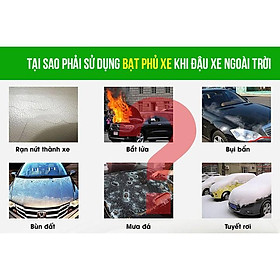 Bạt phủ xe cao cấp 3 lớp chống xước, chống nắng, chống cháy cho ô tô Chất liệu tốt, an toàn cho xe chống nóng ngấm