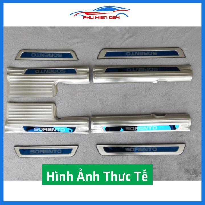Bộ ốp bậc cửa trong ngoài nẹp bước chân Sorento 2020-2021-2022 Inox chống trầy trang trí xe