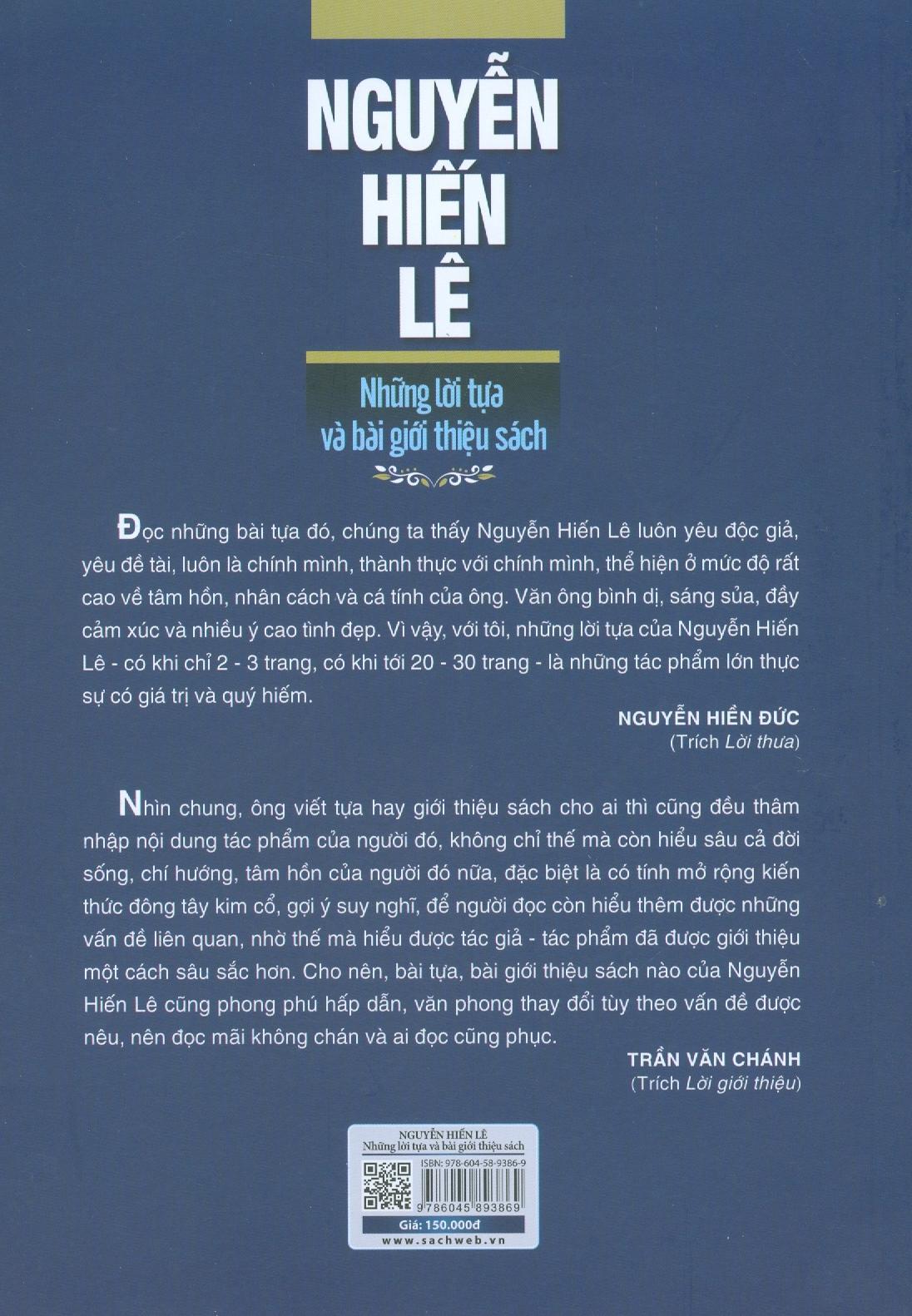 Nguyễn Hiến Lê - Những Lời Tựa Và Bài Giới Thiệu