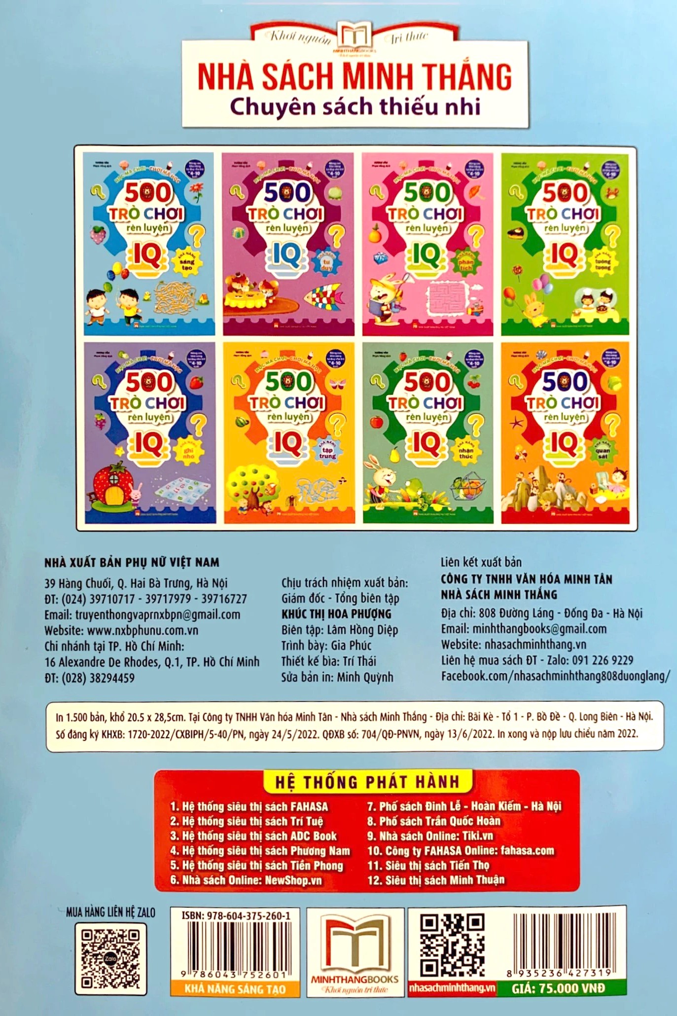 500 Trò Chơi Rèn Luyện IQ (4-10 tuổi) - Khả Năng Sáng Tạo (Sách Bản Quyền)
