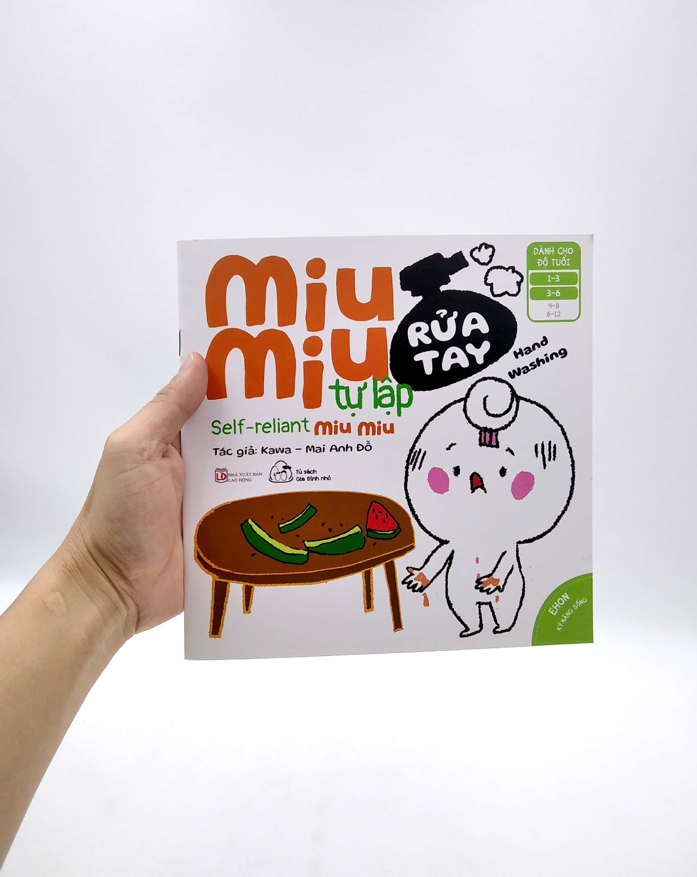 Sách Ehon Miu Miu Tự Lập Phần 2 Song Ngữ - Rửa Tay