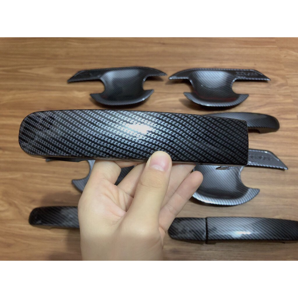 Bộ Ốp Tay Nắm Và Hõm Cửa Vân Carbon Cho Xe Ô Tô - Ford Ranger 2016 - 2021