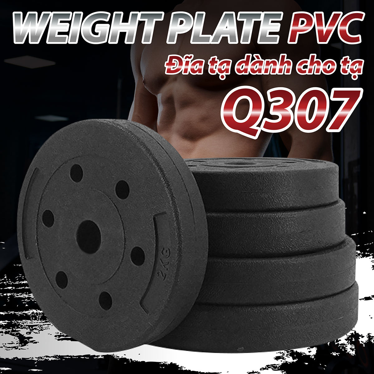 BG Bánh Tạ Nhựa 1.25kg - 20KG Đặc Ruột - Sẵn Kho Giao Liền - Tạ Miếng Nhựa