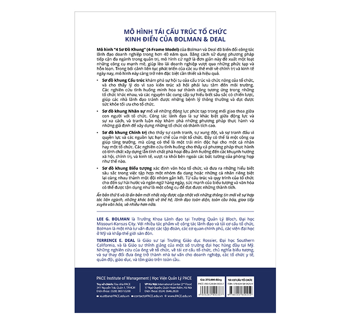 TÁI CƠ CẤU TỔ CHỨC (Reframing Organizations) - Lee G. Bolman & Terrence E. Deal - Lương Ngọc Phương Anh dịch - (bìa cứng)