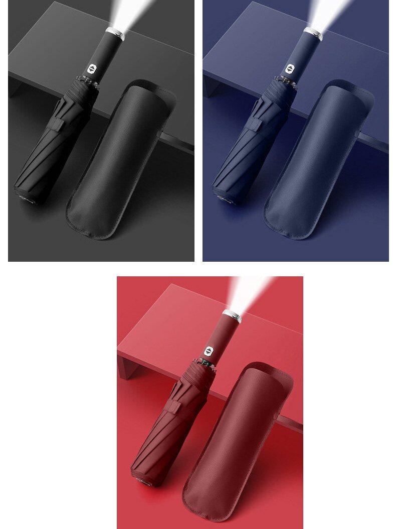 Ô Che Mưa Dù Gấp Gọn 10 Nan Chống Tia Uv Đóng Mở Tự Đóng Có Đèn Led rộng 108 cm Phụ kiện ô tô giá rẻ