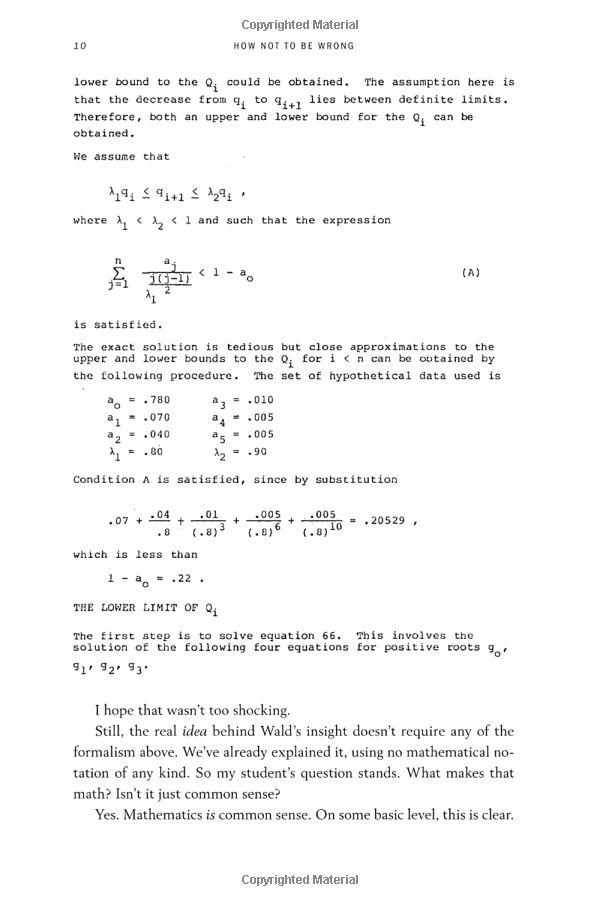 How Not To Be Wrong: The Power Of Mathematical Thinking