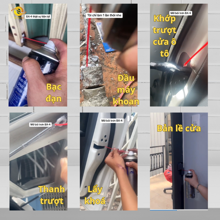 Xịt Mỡ Bò Nước Bôi Trơn Chịu Nhiệt, Có Tẩy Rỉ Sét BX4 (450 ml) Lithium White Grease - Hàng Chính Hãng