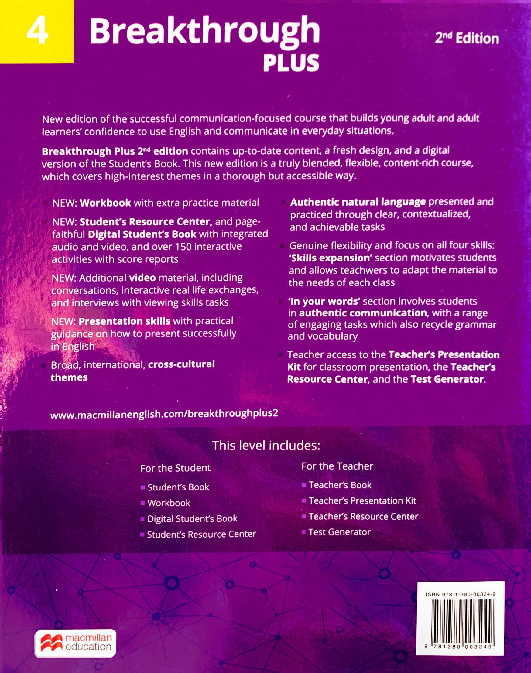Breakthrough Plus 2nd Edition Level 4 Workbook Pack