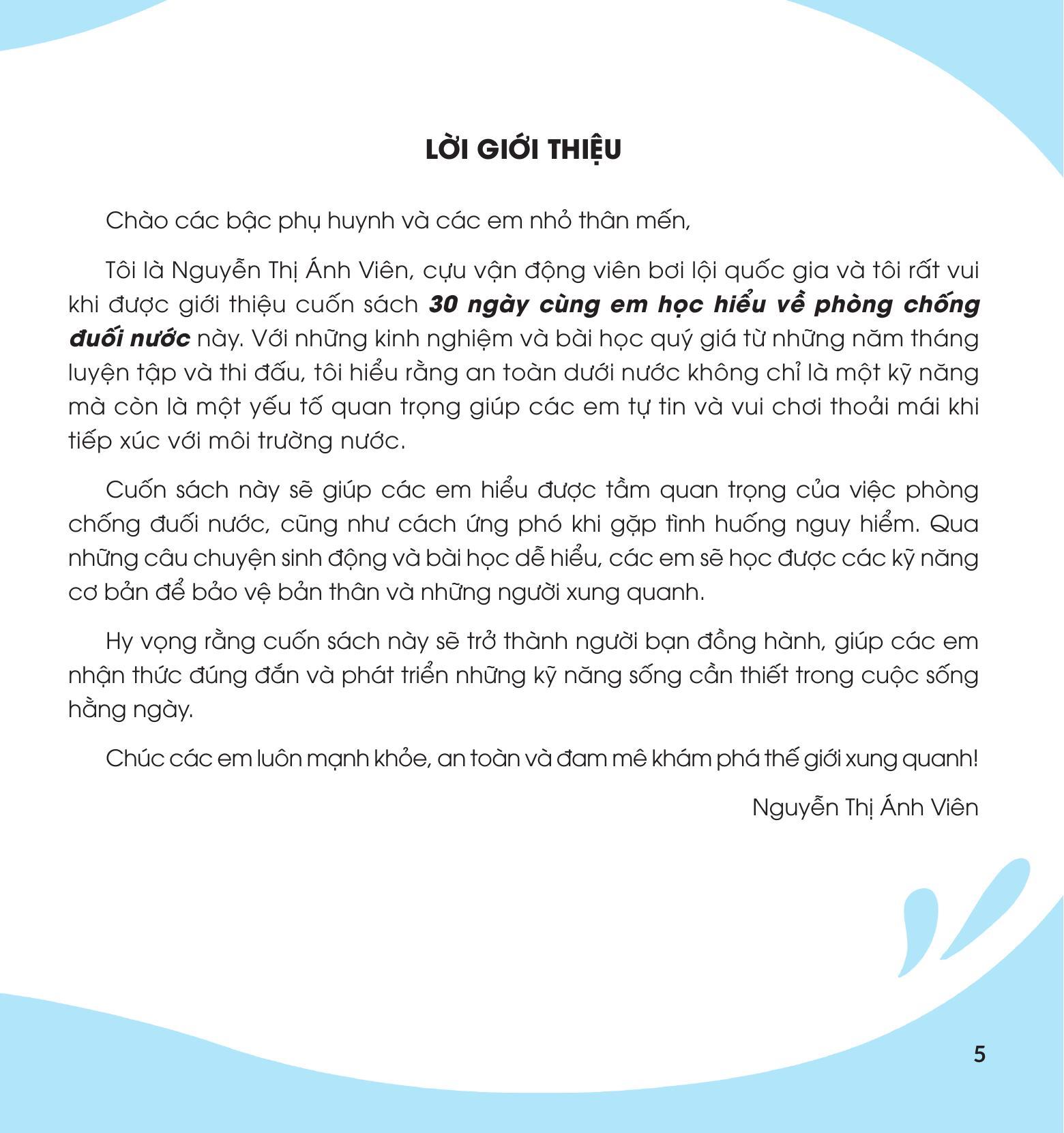 Sách - 30 Ngày Cùng Em Học Hiểu Về - Phòng Chống Đuối Nước