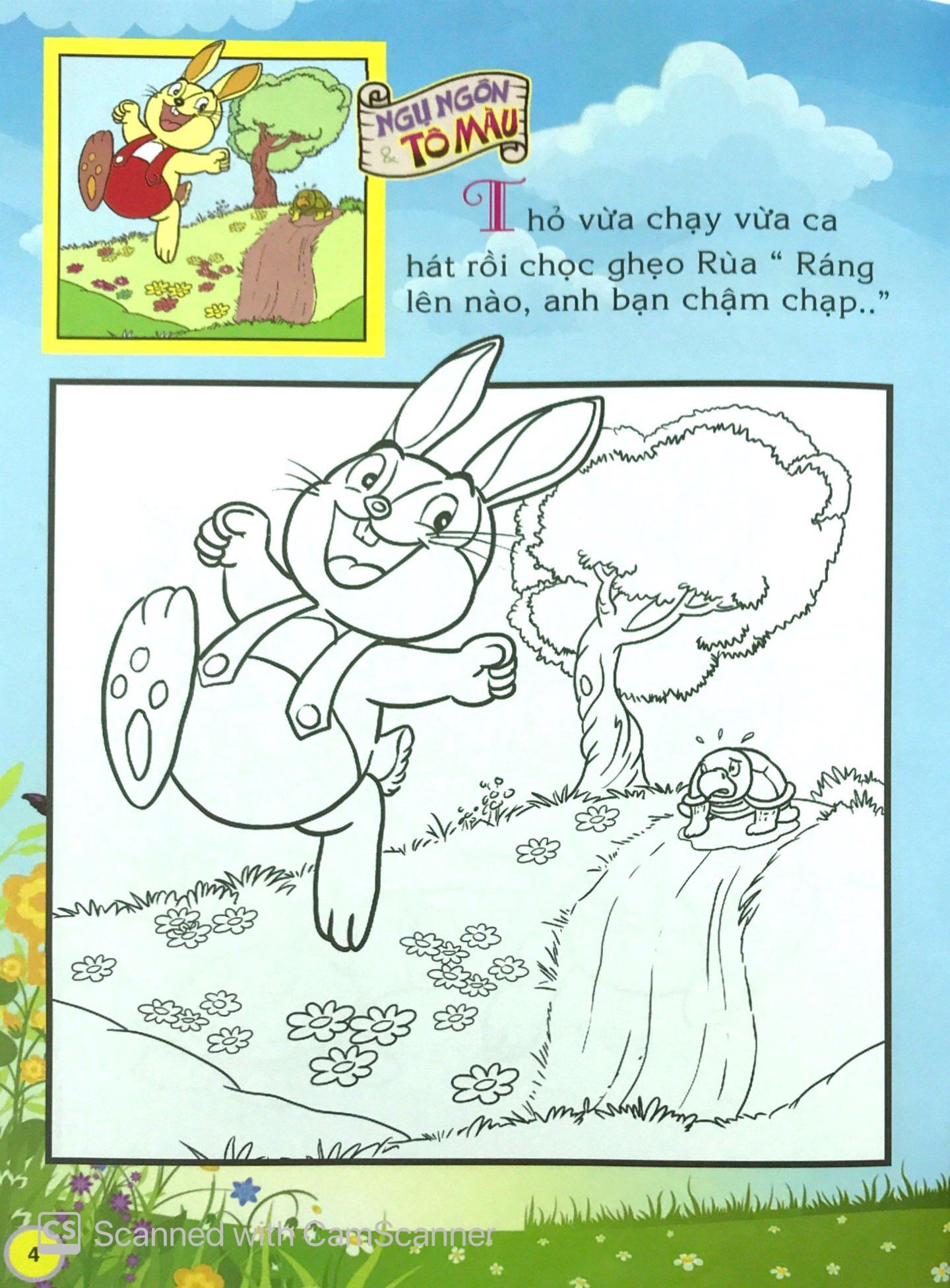 Em Đọc Ngụ Ngôn Và Tô Màu: Thỏ Và Rùa Chạy Thi