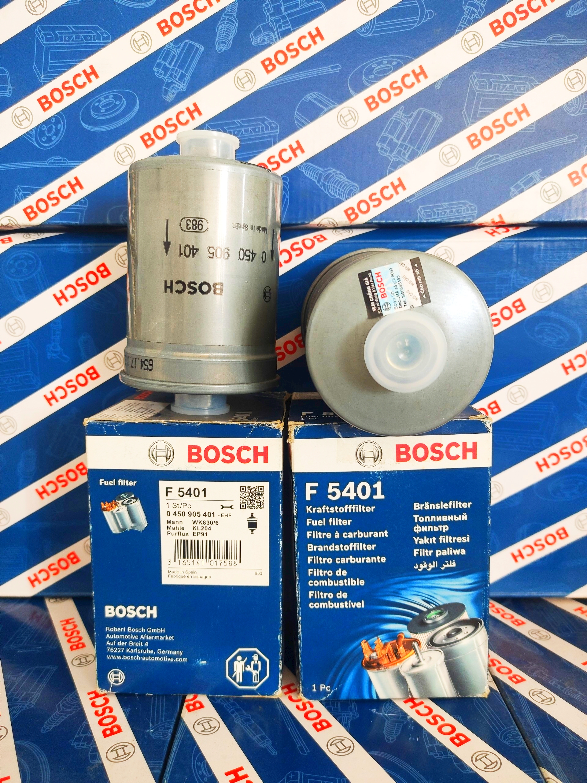 Lọc Nhiên Liệu Mercedes MB100 MB140 (MERC Tròn) Ssangyong Chairman Gasoline/Máy xăng - Bosch F5401