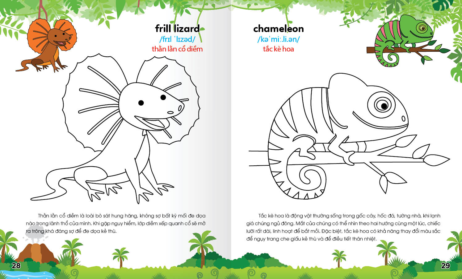 Sách - Colouring 365 ngày Tô màu - KHÁM PHÁ THẾ GIỚI PHÁT TRIỂN TRÍ TUỆ - Động vật hoang dã, Khủng long, Bò sát, Côn tr