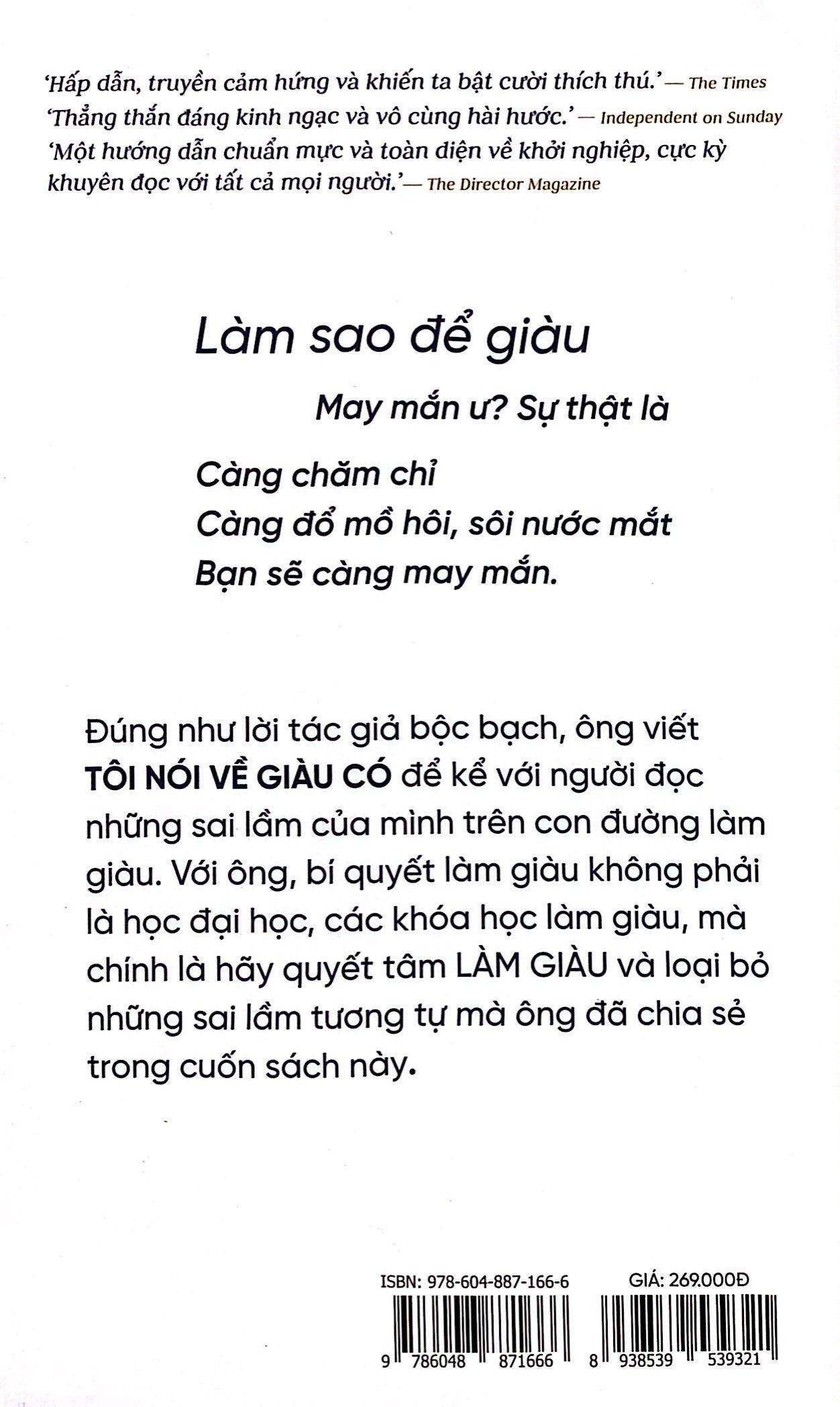 Tôi Nói Về Giàu Có - Tri Thức Tinh Lọc Từ Một Trong Những Doanh Nhân Tự Thân Giàu Có Nhất Nước Anh