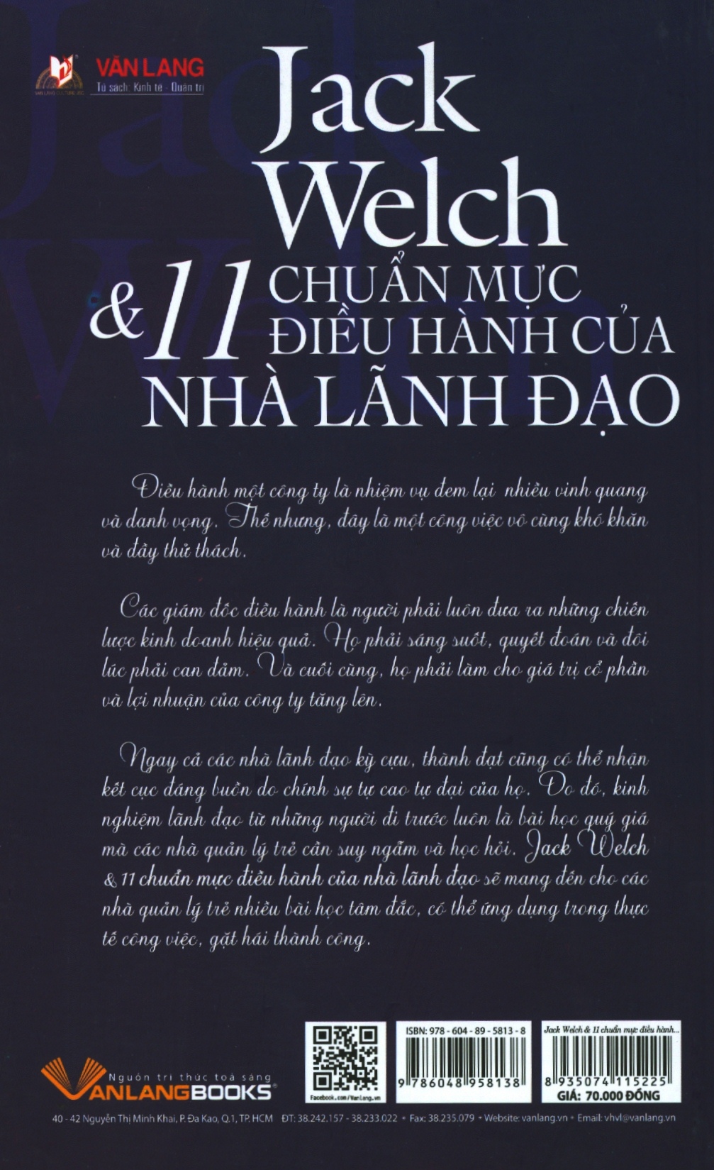 Jack Welch & 11 Chuẩn Mực Điều Hành Của Nhà Lãnh Đạo - Tác Giả Lam Minh - Vanlangbooks