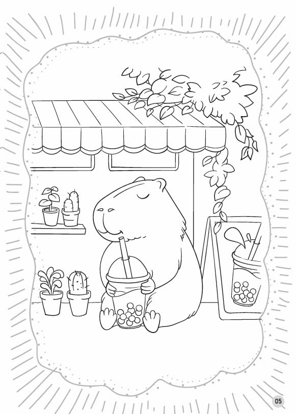 Combo 2 cuốn sách Tô màu yêu thích của các bé - Capybara Bộ trưởng bộ ngoại giao - Có tặng kèm sticker đủ màu