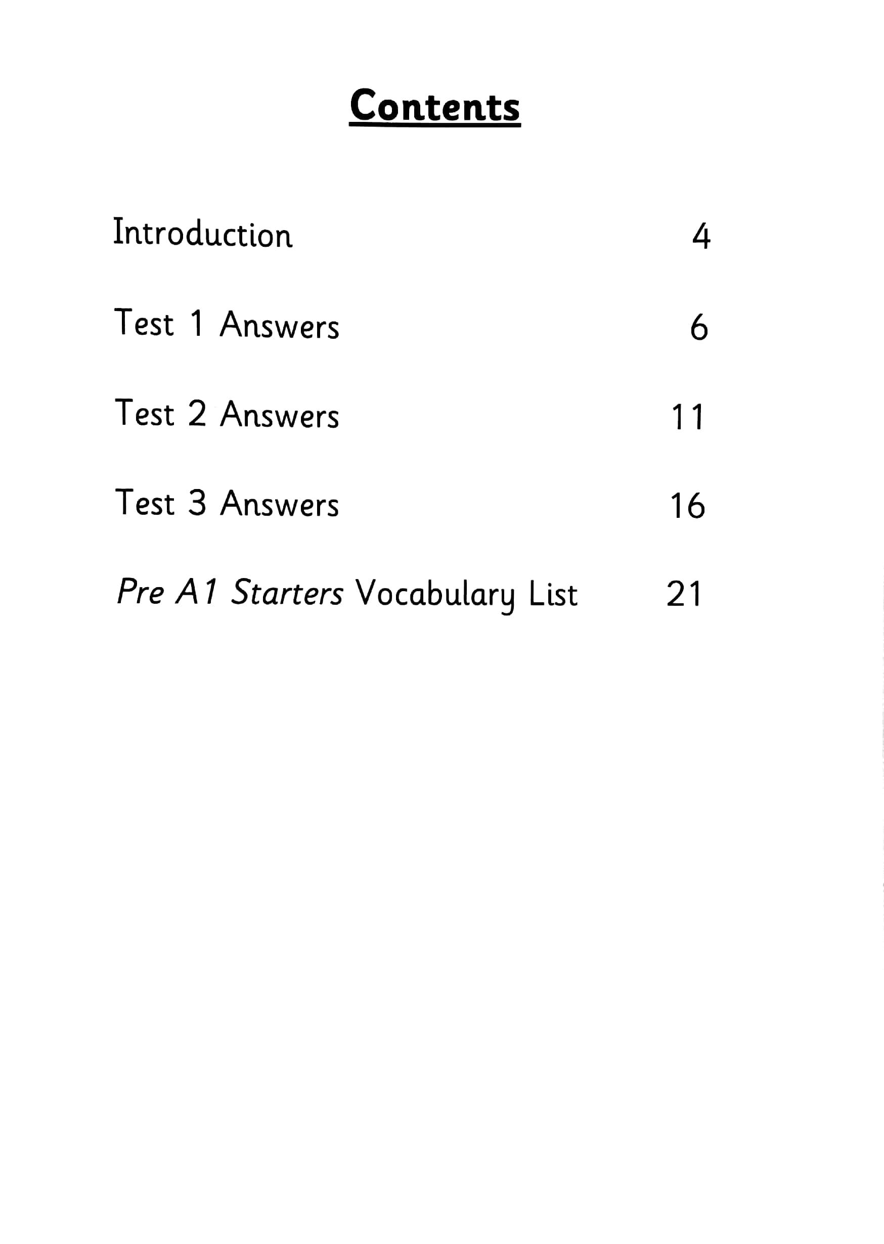 Pre A1 Starters 3 Answer Booklet: Authentic Examination Papers