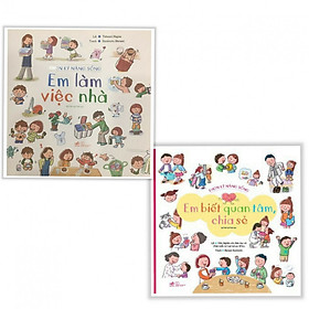 Combo Ehon Kỹ Năng Sống: Em Làm Việc Nhà + Em Biết Quan Tâm, Chia Sẻ (Tặng Bookmark Thiết Kế Aha)