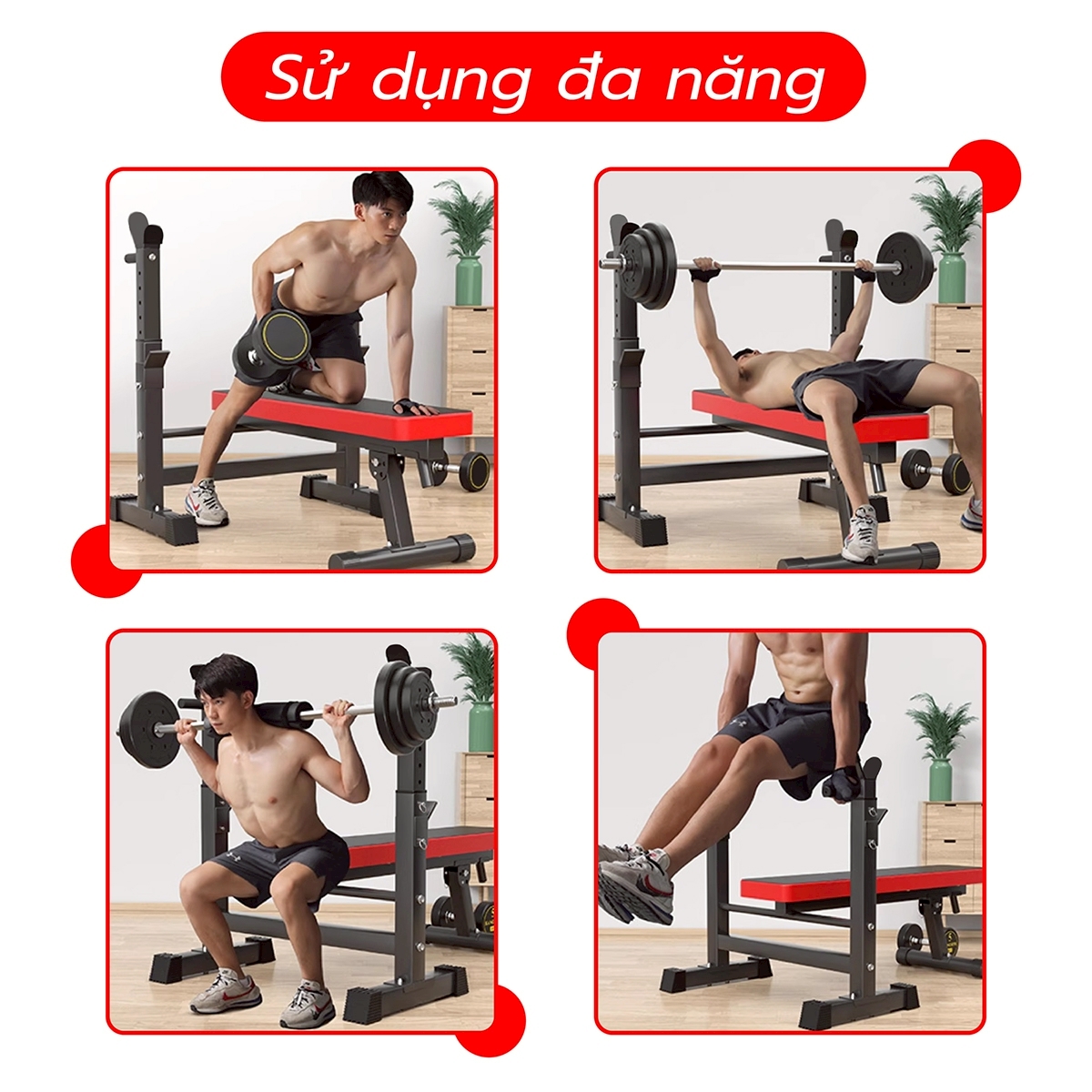 BG Ghế Tập Tạ SU- 330 - 331 Đa Năng Kết Hợp Giá Đỡ ,Hỗ trợ tập các bài tập tạ, cơ bụng, cơ tay gấp gọn (hàng nhập khẩu)