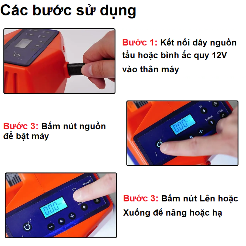 Bộ nâng kích gầm điện kiêm máy bơm lốp và máy siết ốc ô tô đa năng 3 trong 1 ROGTZ TY-004 Tải trọng 5 tấn - Hàng Nhập Khẩu