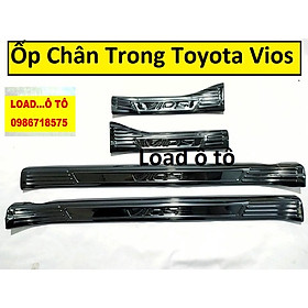 Ốp Bậc Cửa, Nẹp Bước Chân Trong Xe  Toyota VIOS 2023-2019 Chất Liệu Titan Cao Cấp