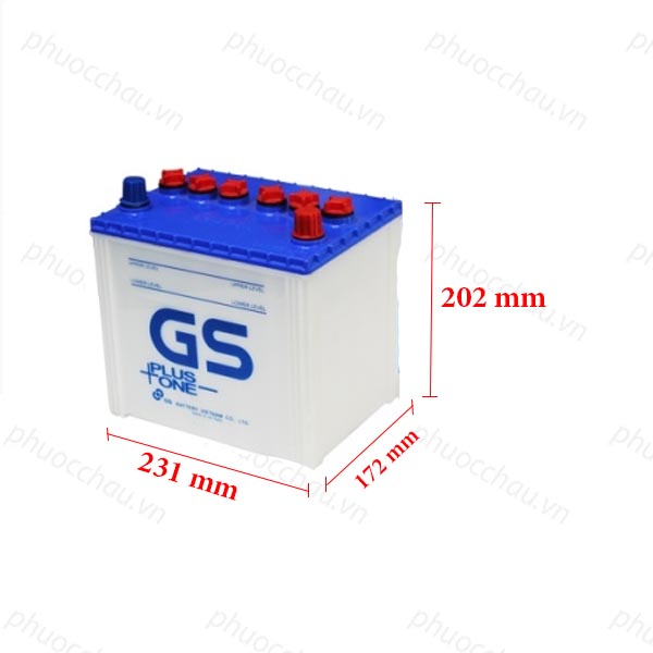 Bình Ắc Quy Nước 12V-60Ah, Ắc Quy Ô Tô GS 55D23(L)