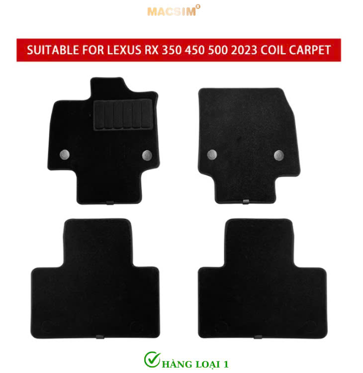Thảm lót sàn (sd4) ô tô 2 lớp cao cấp dành cho xe Lexus RX 2023+ (sd4) nhãn hiệu Macsim chất liệu TPE màu đen