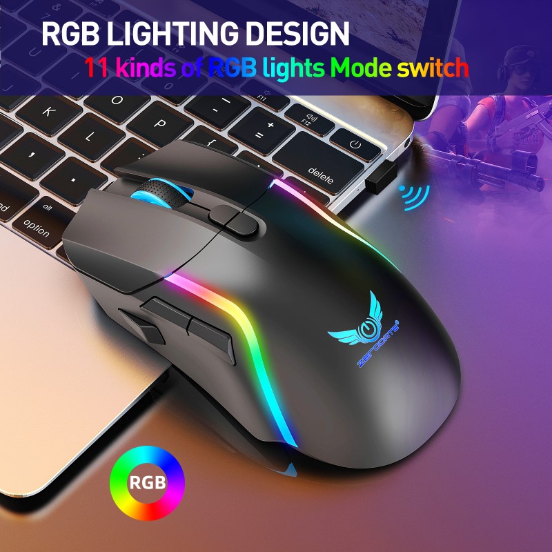 Chuột Led Không Dây Pin sạc T28 Cổng sạc TypeC chống mỏi cổ tay cho máy tính laptop hàng nhập khẩu