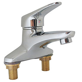 Vòi Lavabo 2 chân nóng lạnh Đồng mạ Chrome Eurolife EL-LOT03-1 (Trắng bạc)