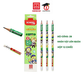 Hộp 12 bút chì 2B Hồng Hà có tẩy thân lục giác Liên Quân 3530