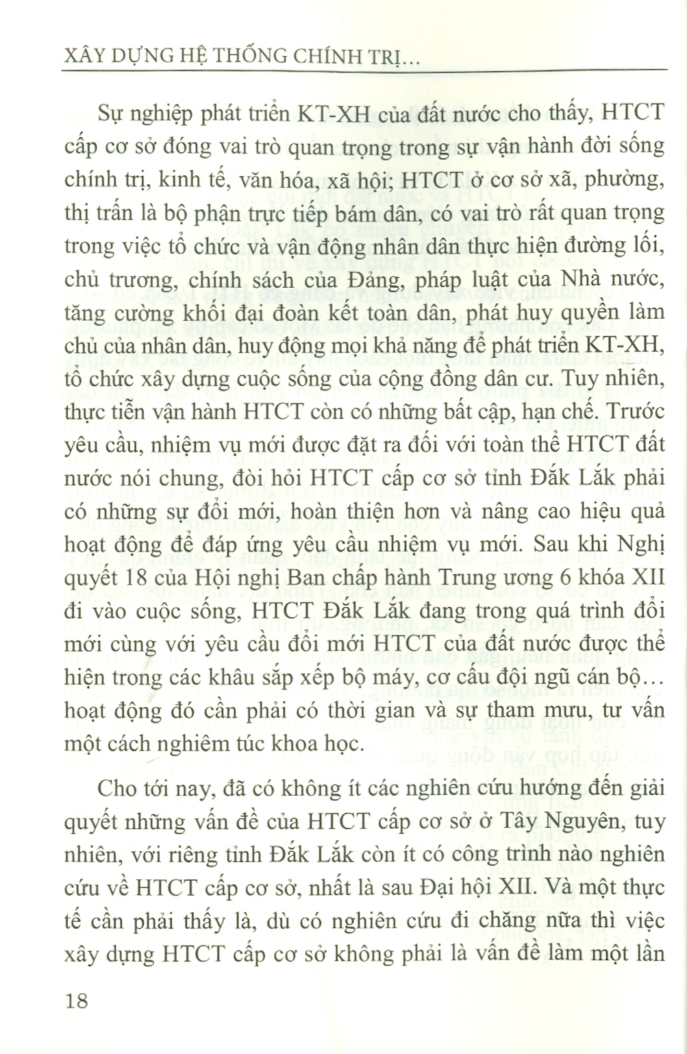 Xây Dựng Hệ Thống Chính Trị Cấp Cơ Sở Tại Tỉnh Đắk Lắk Hiện Nay (Sách chuyên khảo)