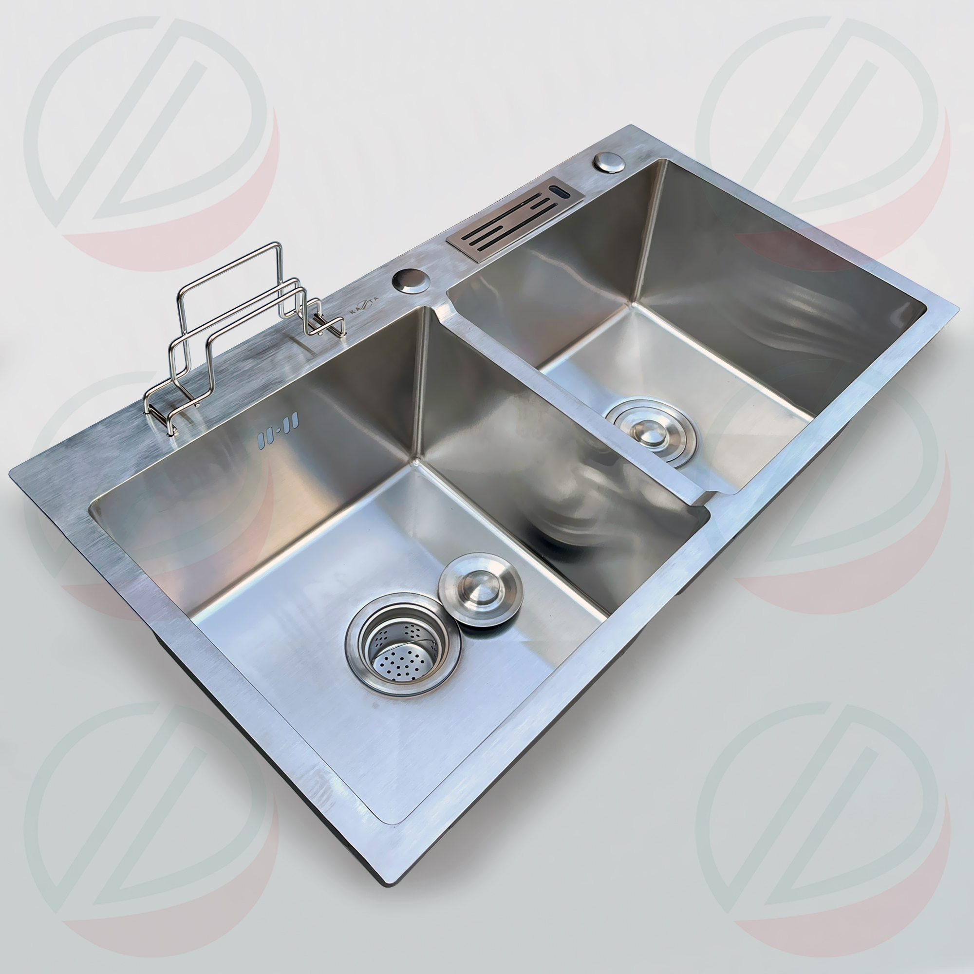 COMBO Chậu Rửa Chén Bát 2 Hộc Đa Năng Dài 82cm x Rộng 45cm Có Chân Cao 81cm - Chậu có khay dao, thớt tiện lợi