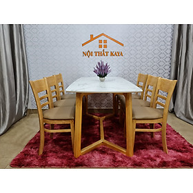 Bộ bàn mặt đá 6 ghế Mostar chân M