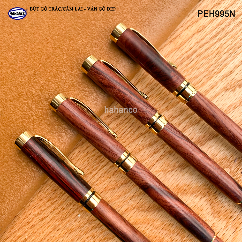 Bút ký gỗ Cẩm Lai/Trắc vân gỗ tự nhiên siêu đẹp, hàng cao cấp có nắp đậy (PEH995N) Quà tặng vô giá - Mang lại may mắn bình an - đẳng cấp cho người sở hữu - HAHANCO