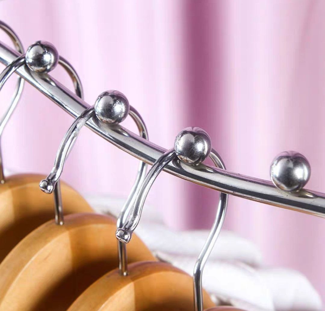 combo 10 Móc treo quần áo shop thời trang dạng bi cong inox - 9 bi 7 bi - ( loại cài và bắt vít )